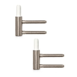 Gedotec Drill Tape Variant Frame Part V 3400 WF for Hinged Doors, Nickel-Plated Steel, Stop DIN Left & Right, Load Capacity 40 kg, Pack of 2, Door Hinges for Room Doors, Interior Doors on Wooden