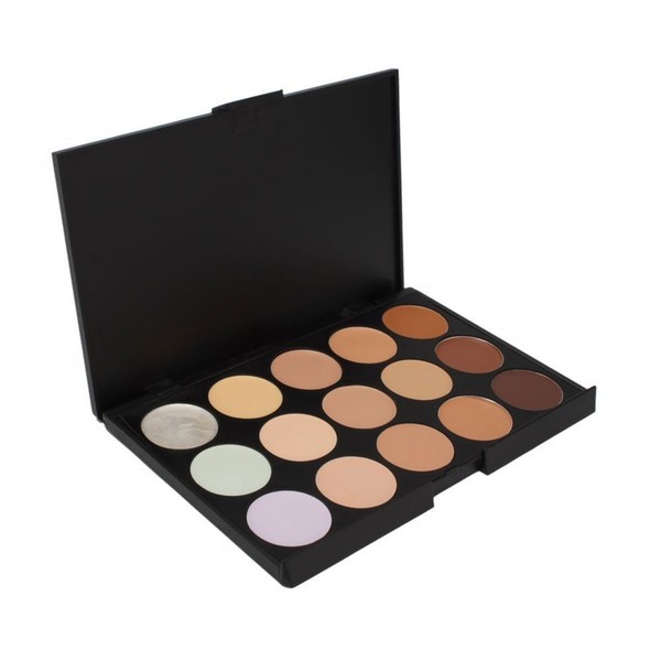 Pure Vie 15 Colors Cosmetics Cream Contour and Highlighting Makeup Kit #1 - Contouring Foundation/Concealer Palette Highlighter Correctors
