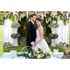 CRTPOD Wedding Backdrop Mr and Mrs White Curtain Floral Grass