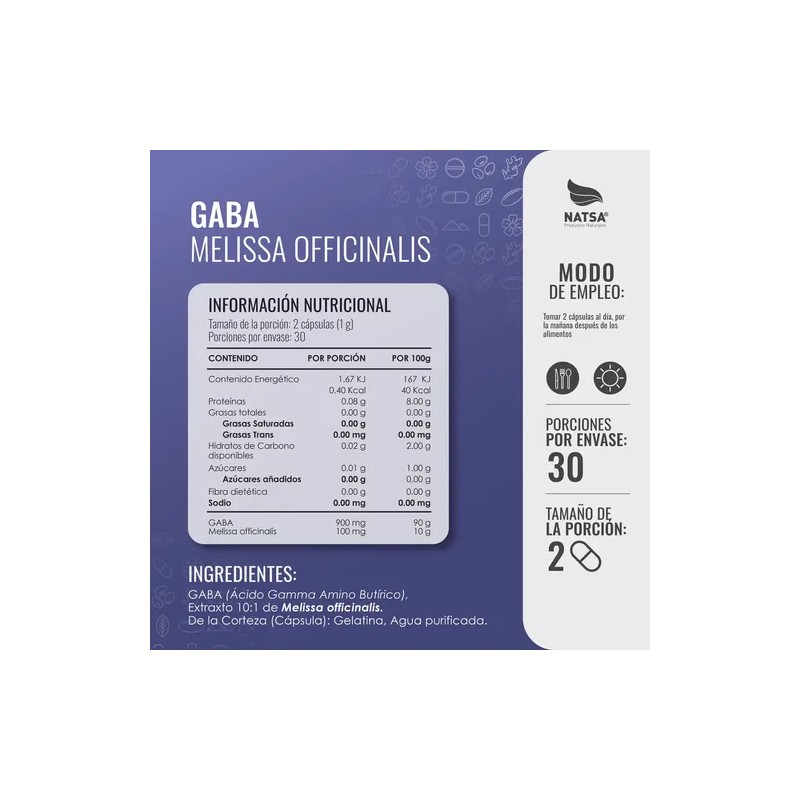 Gaba 60 Cápsulas, Calidad Premium Sabor N/a