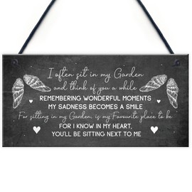 RED OCEAN Garden Plaque Hanging Shed Sign Mum Nan Grandad Memorial Keepsake