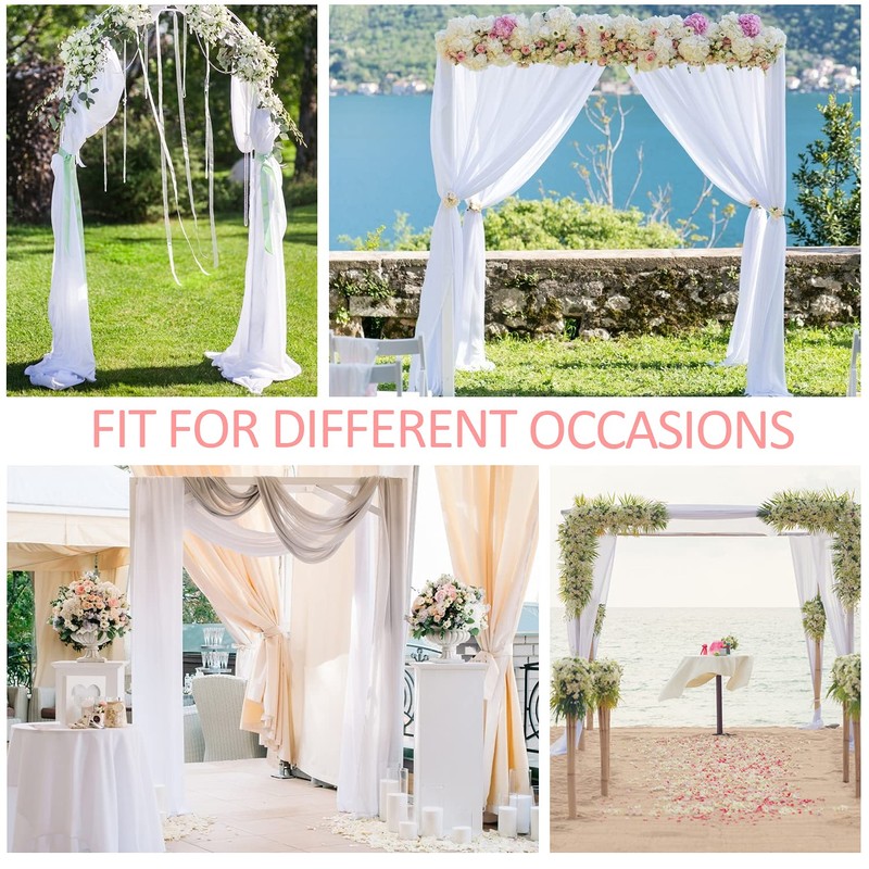 Wedding Arch Draping Fabric, 1 Panel 28" x 19Ft White