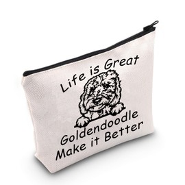 Golden Doodle Gift Life is Great Golden Doodle Make it Better Cosmetic Bag Doodle Dog Mom Gift (Life is Great Golden CA Bag)