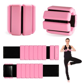 Wrist Band Ankle Weights for Women and Men Wearable Arm Adjustable Leg Strength Training Weights Silicone Weighted Bracelet 1lb Each for Workout Walking Pilates Yoga Dance Gym Set of 2