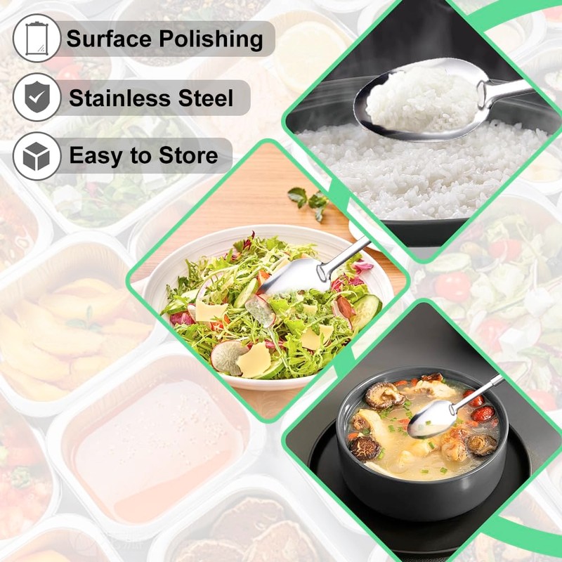 Solid and Slotted Spoons Set 12.7 Inch Stainless Steel Cooking