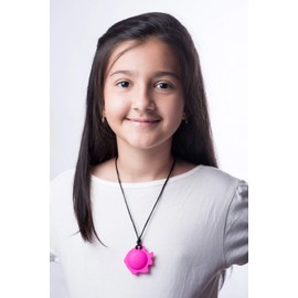 Chew Pendant Pink Fish Training and Development Fidget Toy Chew Necklace forSensory,Oral Motor, Anxiety, Autism, ADHD