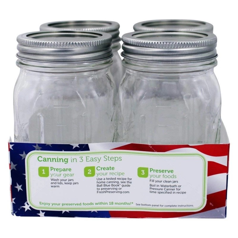 Ball Keepsake USA Stars and Stripes Regular Mouth Canning Jars