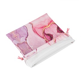 Geekria NOVA Headphone Carrying Bag/Universal Headset Protection Pouch/Portable Travel Bag/Soft Headphones Travel Bag (Pink Marble PU)