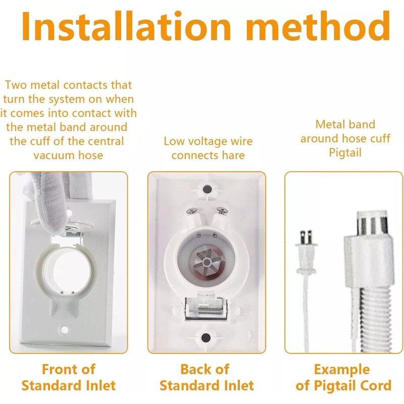 Hayden Central Vacuum Inlet-WHITE-Round Door Central Vacuum - High Quality!