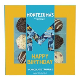 Montezuma's Happy Birthday Truffle Collection Box, Contains 9 Truffles, Gluten Free, 110g Box