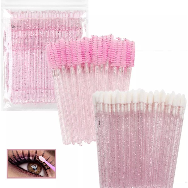 Xiaoya 100 Microbrush + 50 Lip Brush + 50 Cepillos Pestañas Glitter