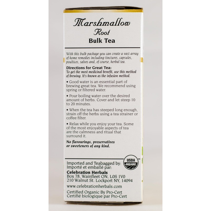 Celebration Herbals Organic Marshmallow Root Bulk Tea Caffeine Free --