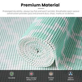 BAGAIL Drawer and Shelf Liner, 17.5 in X 20 Ft Non-Adhesive Shelf Liners for Kitchen Cabinets, Thick Strong Grip Liners for Desk, Shelves, Bathroom Drawers, Cabinet Protection - BlueQuatrefoil