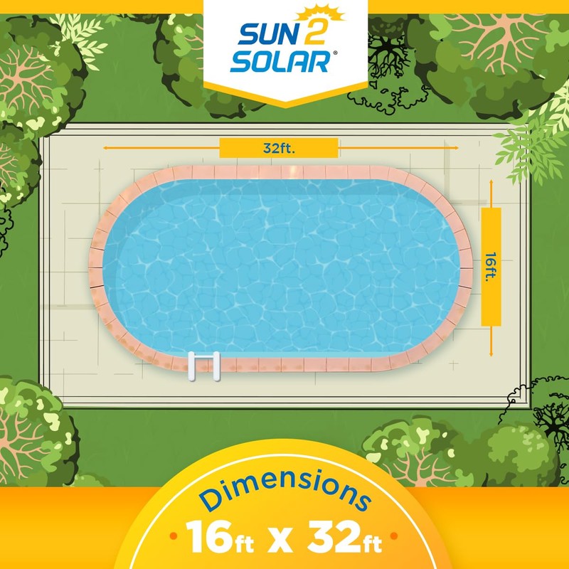 Sun2Solar Blue 16 ft x 32 ft Oval Pool Solar