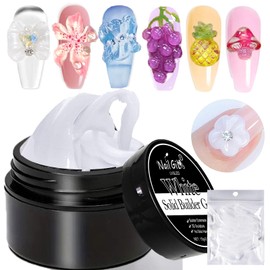 NAILGIL Solid Sculpture Builder Gel, Non-Stick Hand Nail Extension Gel for 3D Carving Decoration Soak Off UV LED Nail Art Salon, 15g(0.5fl oz), White