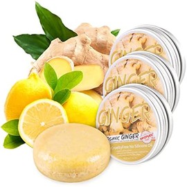 Starhig Champú Sólido De Jengibre Para El Crecimiento Del Cabello, 3 Unidades, Natural Y Orgánico, Promueve El Crecimiento, Repara El Cabello Dañado,