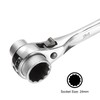 uxcell 19 x 24mm 12-Point Scaffold Podger Ratchet Spanner Ratcheting