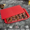 ECOIOU Grilling Prep and Serving Tray with Lid, BBQ Deep