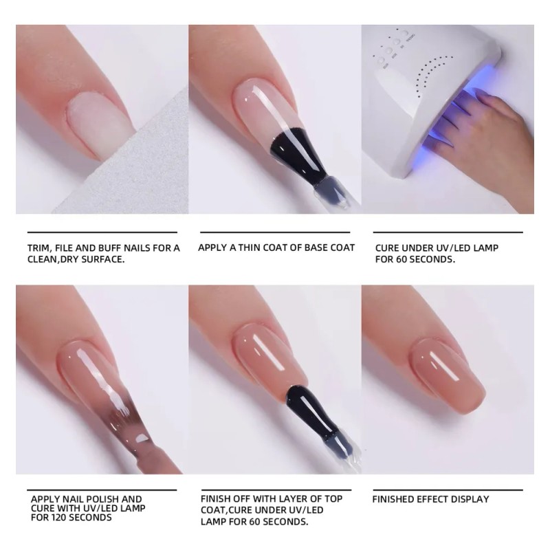 Set De 6 Esmaltes De Uñas Con Glitter Crema Xeijayi