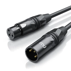 CSL - 3 m Microphone Cable - XLR Male to XLR Female - Audio Cable - 4 Colour Rings Each - Red Blue Yellow Green Plus Black - OFC Copper - for Microphones Hifi Mixer Speaker - Shielded - Flexible