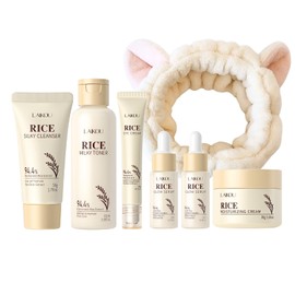 6PCS Rice Skin Care Sets & Kits, Skin Care For Teenage Girls, Skin Care Set for Pamper Teenage Girls Gifts, Skincare Set with Cleanser, Toner, Eye Cream, Serum and Moisturiser