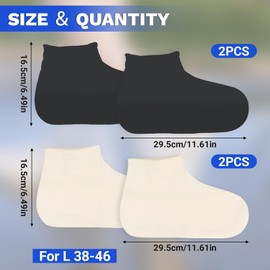 IETWATE 2 Pairs Waterproof Shoe Covers, Thickened Latex Shoe Covers Reusable Waterproof, Men Women Shoe Protector Covers, Portable Waterproof Overshoes, for Outdoor Cycling Hikin (L 38-46)
