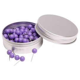 Tupalizy 100PCS 1/4 Inch Small Round Head Map Tacks Pins for Home Office Bulletin Cork Board Use and DIY Craft Project (Purple)