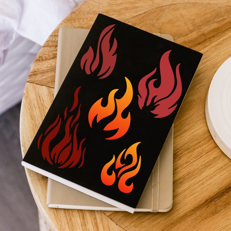 FINGERINSPIRE Flame Stencil 30x30cm Reusable Fire Stencil Plastic 9 Styles