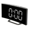 Digital Alarm Clock Mirror Smart Light Sensing Curved Screen LED