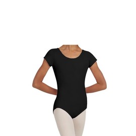 Prime Black fashions Girls Shiny Short Sleeve Dance Gymnastics Leotard Kids Sizes (Black, 13 Years)