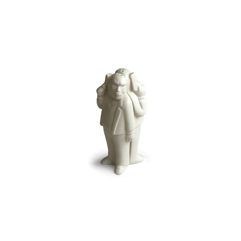 Kikkerland Salt and Pepper Shakers Set of 2 Sal'N'Pepi White