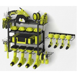 Mefirt Power Tool Organizer, 8 Drill Holder Wall Mount and Garage Organizatio...