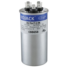 BOJACK 97F9834 35+5uF 35/5MFD ±6% 370V CBB65 Dual Run Circular Start Capacitor for AC Motor Run or Fan Start or Condenser Straight