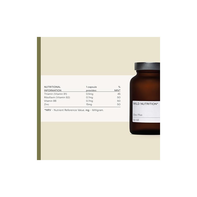 WILD NUTRITION Zinc Plus | Zinc Supplement for Cognitive, Fertility