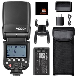 GODOX V850III Camera Flash GN60 76Ws 7.2V/2600mAh Rechargeable Battery LCD Panel Overheating Protection, Suitable for Canon, Nikon, Sony, Fuji, Olympus, Panasonic, Pentax Standard Hot Shoe SLR Cameras