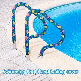 Pool Handrail Cover,Zipper Slip Resistant Swimming Pool Hand Railing Grip Sleeve Blue (8ft)