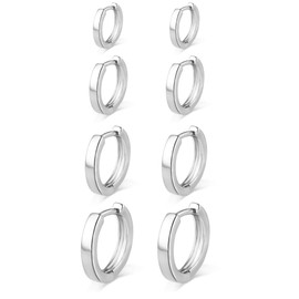 3 Pairs Sterling Silver Hoop Earrings for Women S925 Huggie Hoop Earrings With Cubic Zirconia Small Cartilage Sleepers Huggie Hinged Earrings Set for Girls Men