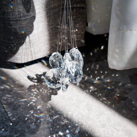 KANPURA Crystal Sun Catcher,12 Pack Hanging Ornament Crystals Prism Rainbow Maker for Home,Office,Garden Decoration(Colorful)