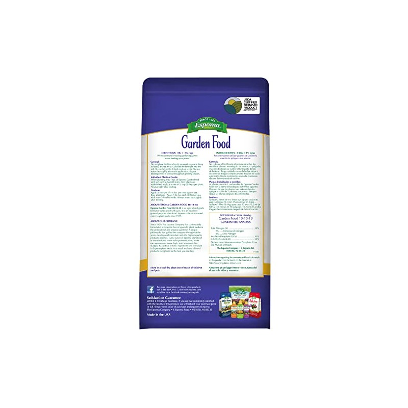 Espoma 10-10-10 Garden Food, 6.75-Pound Bag; Promotes Growth in All