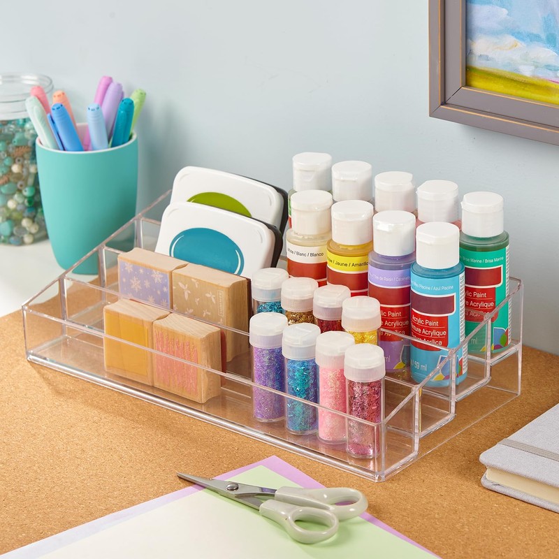 STORi Multi-Level Nail Polish Bottle Holder | Clear Plastic Organizer