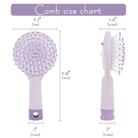 SHIDOW Girls Hair Brush – Brush Kids Detangler for Boys & Girls – Cushion Hair Brush for Wet & Dry Hair – Cute Kids Brush for Tangle-Free Brushing - Purple