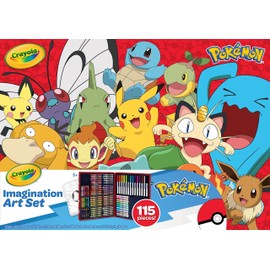 Crayola Pokémon Imagination Art Set (115pcs), Kids Art Kit, Coloring Supplies, Pokemon Toys, Pokemon Gift for Boys & Girls, Ages 5+