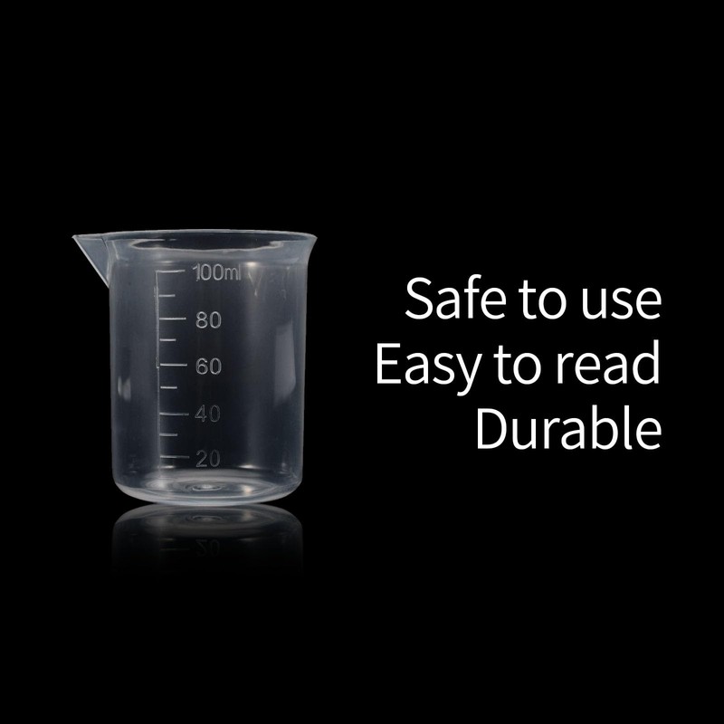 100ml Transparent Measuring Cups Measuring Jugs, Graduated Beaker Plastic Liquid