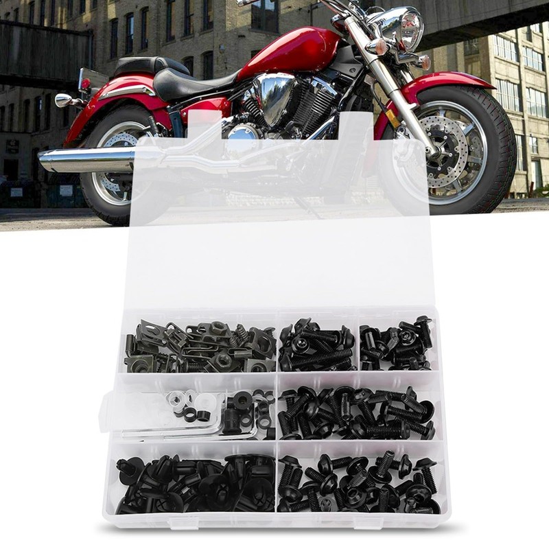Aramox Fairing Bolt Kit,198Pcs/Set Windscreen Fairing Screws M5 M6 Bolts