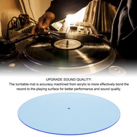 Acrylic Turntable Mat, Record Platter Slipmat for 12 Vinyls Vintage Record Player, Reduce Static Dust Noise, Transparent Mat for 12 Inch Vintage Record Player