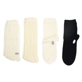 Set of 4 Pairs of Seikatsuken Socks: Warming socks; For Beginners: 100% Natural material; Made in Japan. -