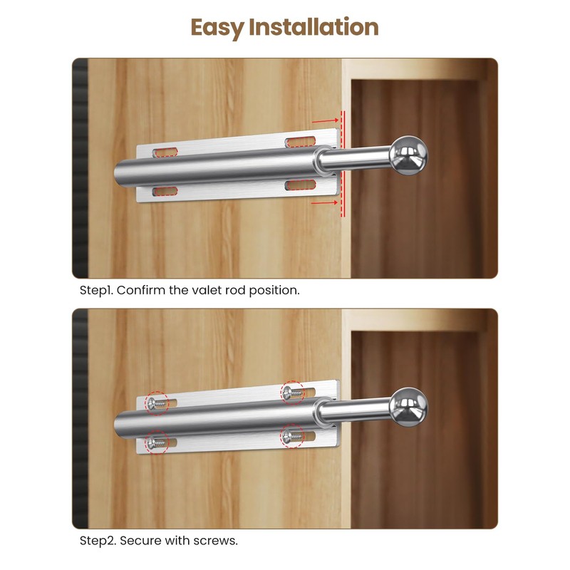 Supforce Valet Rod for Closet Pull Out, Retractable Slide Out