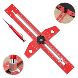 IMeanTop Woodworking Adjustable t Square 13'' Aluminum Alloy Folding Scriber Marking Line Ruler Multi Angle Finder Tool Carpenter Square Ruler for Measure Angles,Draw Lines,Length Measurement
