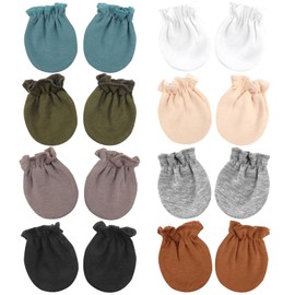 DRESHOW Newborn Baby Mittens Toddler Gloves No Scratches Mittens Cotton Gloves for 0-6 Months, 8 Sets Baby Mittens Mt-21