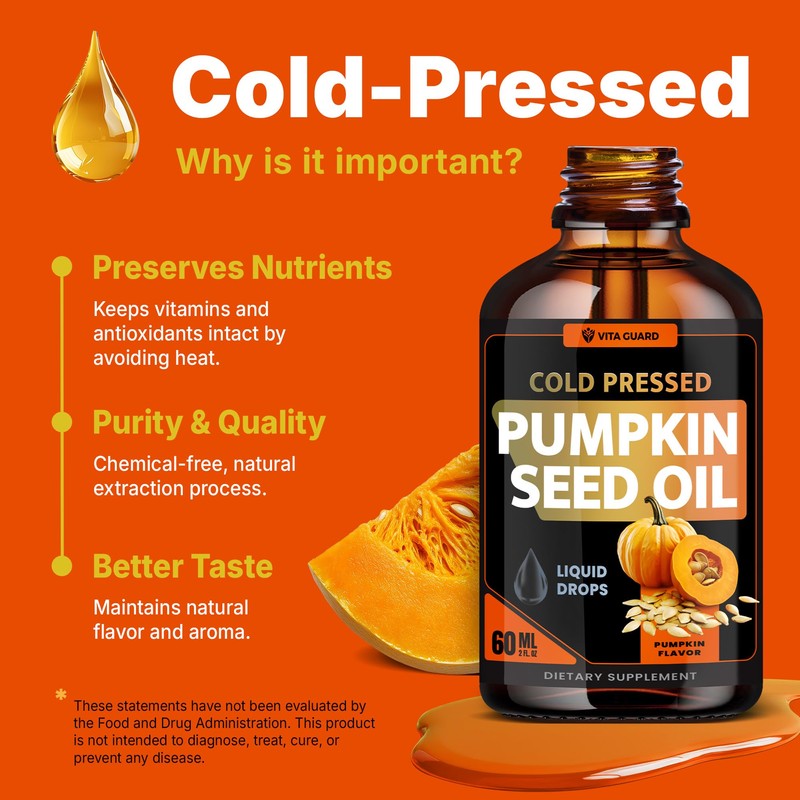 Vita Guard Cold Pressed Pumpkin Seed Oil Liquid Drops –
